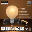 25' Warm White FlexFilament TM Satin LED Patio String Light Set with 25 G50 Bulbs on Black Wire, E12 Base
