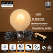 50' Warm White FlexFilament TM Satin LED Patio String Light Set with 50 G50 Bulbs on Black Wire, E17 Base