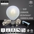 10' Cool White FlexFilament TM Satin LED Patio String Light Set with 10 G50 Bulbs on White Wire, E12 Base