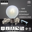 10' Cool White FlexFilament Satin LED Patio String Light Set with 10 G50 Bulbs on White Wire, E17 Base