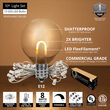 10' Warm White FlexFilament Shatterproof LED Patio String Light Set with 10 G50 Bulbs on White Wire, E12 Base