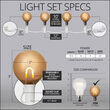 10' Warm White FlexFilament TM Shatterproof LED Patio String Light Set with 10 G50 Bulbs on White Wire, E17 Base