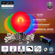 10' Multicolor FlexFilament Satin LED Patio String Light Set with 10 G50 Bulbs on White Wire, E17 Base