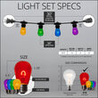 30' Multicolor FlexFilament LED Patio String Light Set with 10 S14 Bulbs on Black Wire