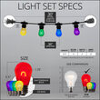 30' Multicolor FlexFilament Acrylic LED Patio String Light Set with 10 S14 Bulbs on Black Wire