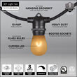 30' Warm White FlexFilament Satin LED Patio String Light Set with 10 S14 Bulbs on Black Wire