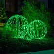 12" Green LED Light Ball, Fold Flat White Frame
