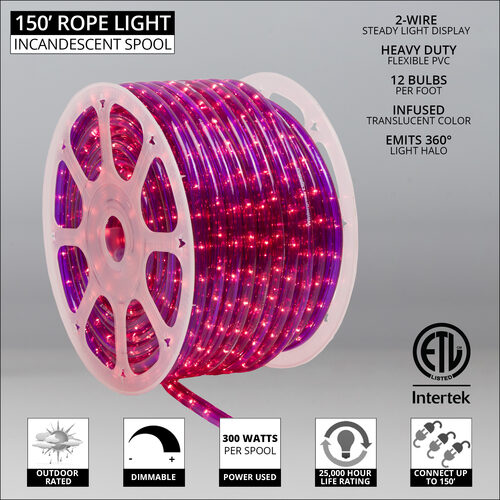 Purple Rope Light, 150 ft