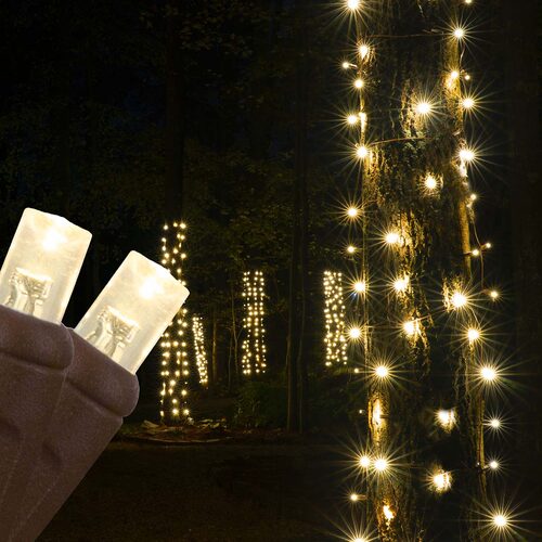 14" x 31" Warm White StretchNet Pro 5mm LED Christmas Trunk Wrap Lights, 50 Lights on Brown Wire