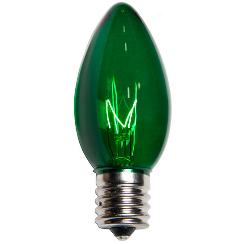 C9 Green Triple Dipped Transparent Bulbs
