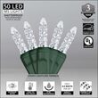50 M5 Cool White LED Lights, Green Wire, 4" Spacing