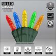 50 M5 Multi Color LED Lights, Green Wire, 4" Spacing