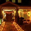70 5mm Amber LED Christmas Lights, Black Wire, 4" Spacing
