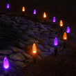 C9 Amber / Purple OptiCore Halloween LED Pathway Lights, 100 Lights, 4.5 Inch Stakes, 100'