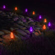 C7 Amber / Purple OptiCore Halloween LED Pathway Lights, 100 Lights, 4.5 Inch Stakes, 100'