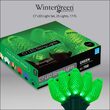 25 C7 Green LED Christmas Lights, Green Wire, 8" Spacing