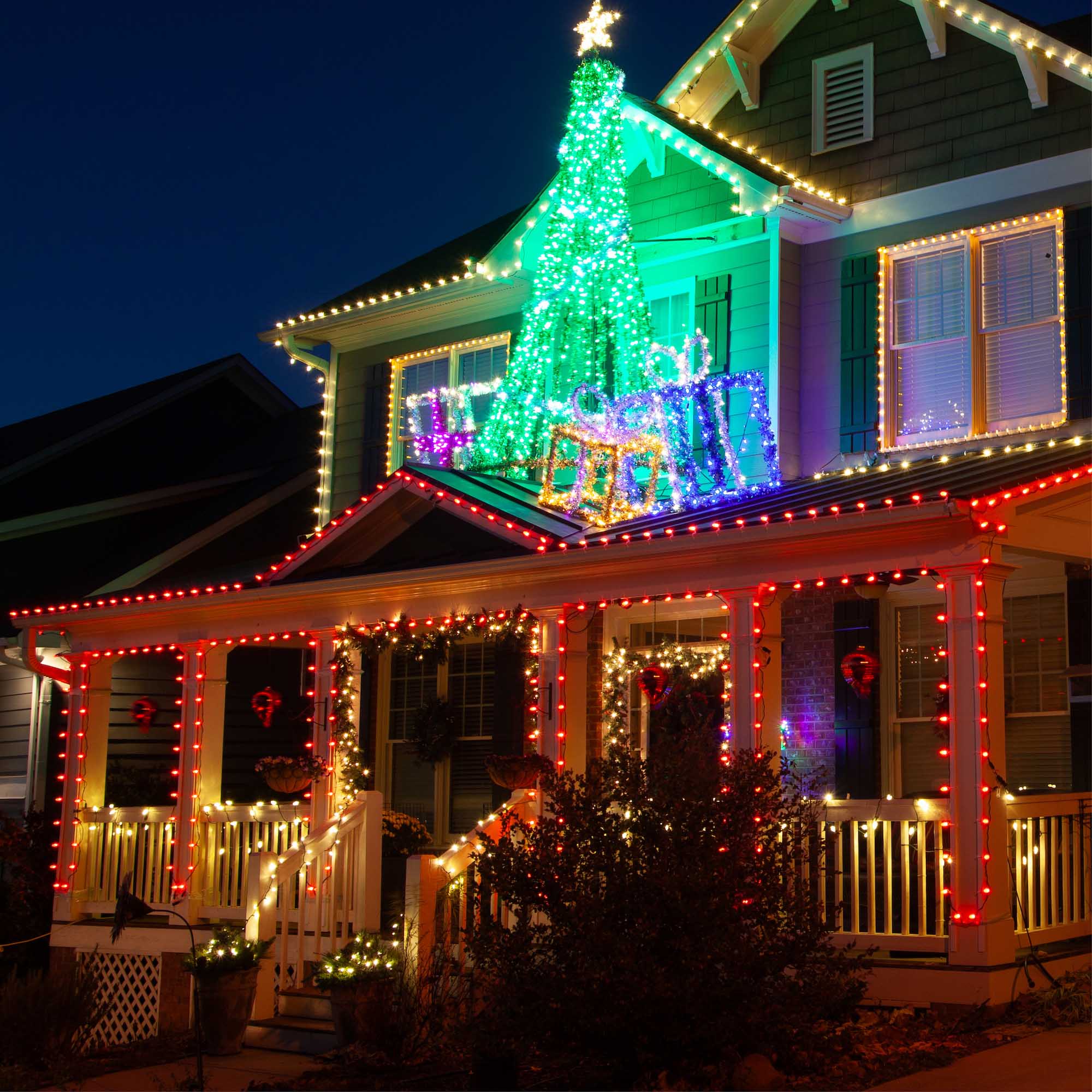 C7 Red LED Christmas Lights on Green Wire Wintergreen Corporation