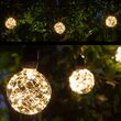 15' Warm White LEDimagine TM Patio String Light Set with 10 G95 Fairy Light Bulbs on Black Wire, with Drops