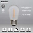 S14 Shatterproof Warm White Straight Filament LED Bulbs, 5 Pack