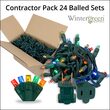 70 5mm Multi Color LED Christmas Lights, Green Wire, 4" Spacing, Contractor Pack