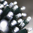 70 5mm Cool White LED Christmas Lights, Green Wire, 4" Spacing