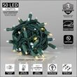 50 5mm Cool White, Warm White Champagne LED Christmas Lights, Green Wire, 6" Spacing