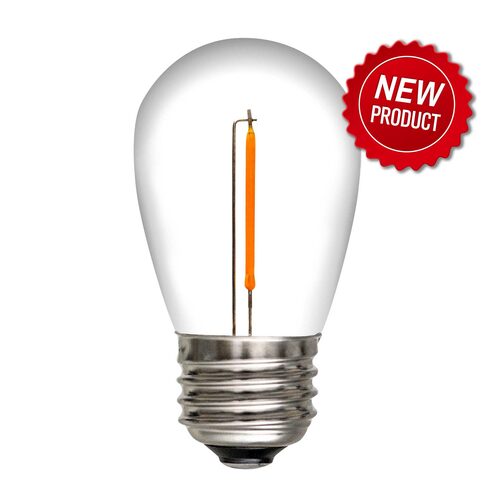 S14 Shatterproof Warm White Straight Filament LED Bulbs, 25-Pack