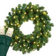 24" Commercial Oregon Fir Prelit Wreath, 50 Warm White LED 5mm Lights