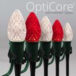 C7 Red / Warm White OptiCore Christmas LED Pathway Lights, 50 Lights, 4.5 Inch Stakes, 50'