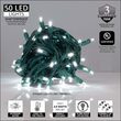 50 Kringle Traditions 5mm Cool White LED Christmas Lights, Green Wire, 4" Spacing