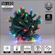 50 Kringle Traditions 5mm Multi Color LED Christmas Lights, Green Wire, 4" Spacing