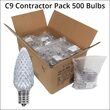 C9 Cool White OptiCore LED Bulbs, Contractor Pack 