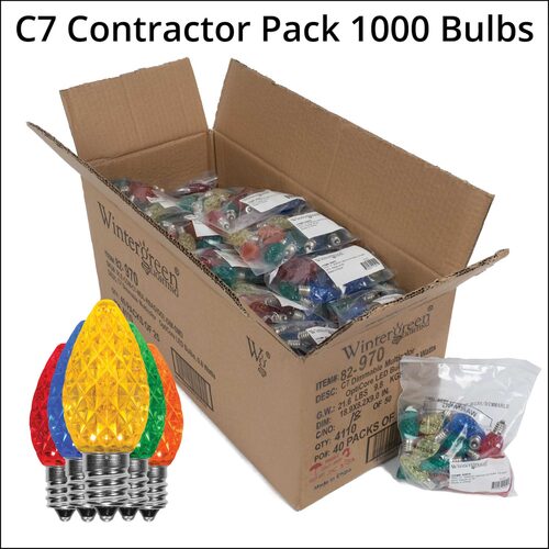 C7 Multicolor OptiCore LED Bulbs, Contractor Pack 