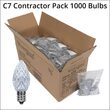 C7 Cool White OptiCore LED Bulbs, Contractor Pack 