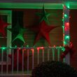 70 5mm Red, Green LED Christmas Lights, Green Wire, 4" Spacing