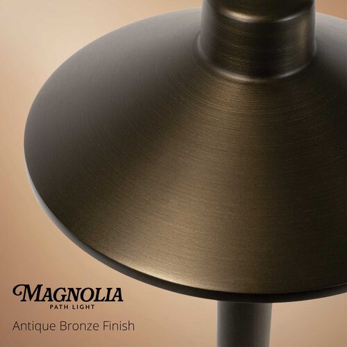 24" Magnolia Classic Path Light, 7" Hat, Antique Bronze