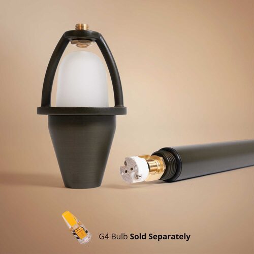 24" Carolina Two-Tier Path Light, 8" Hat, Antique Bronze