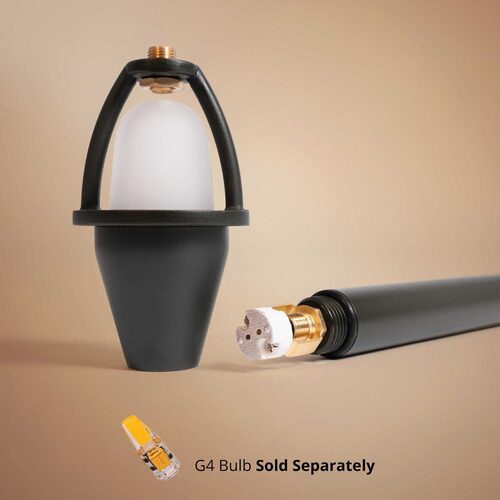24" Magnolia Classic Path Light, 7" Hat, Black