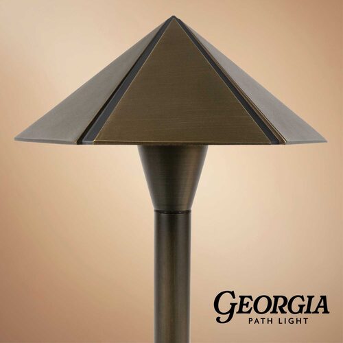 24" Georgia Parasol Path Light, 8" Hat, Antique Bronze