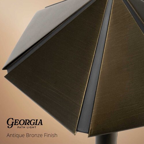 24" Georgia Parasol Path Light, 8" Hat, Antique Bronze