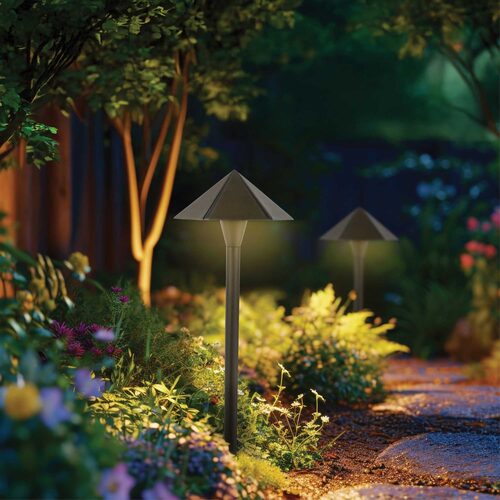 24" Georgia Parasol Path Light, 8" Hat, Antique Bronze