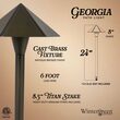 24" Georgia Parasol Path Light, 8" Hat, Antique Bronze