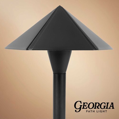 24" Georgia Parasol Path Light, 8" Hat, Black