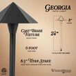24" Georgia Parasol Path Light, 8" Hat, Black