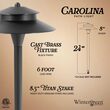 24" Carolina Two-Tier Path Light, 8" Hat, Black