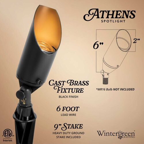 Athens Low Voltage Landscape Lighting Outdoor Spotlight, Black