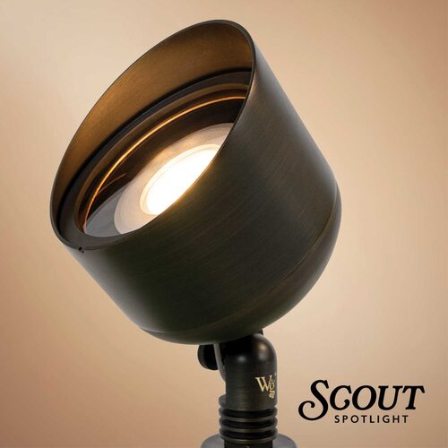 Scout Low Voltage Landscape Lighting Outdoor Spotlight, Antique Bronze