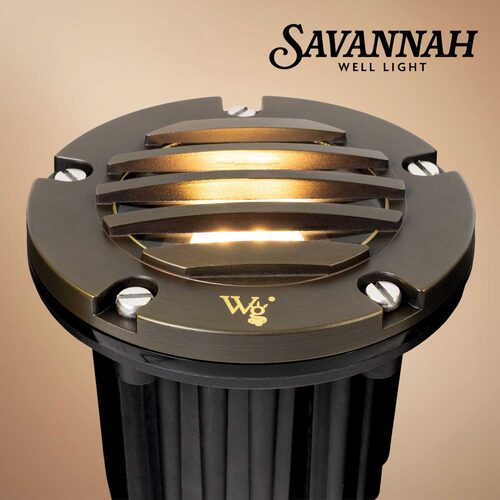 4.75" Savannah Landscape Well Light with Gravel Guard, Antique Bronze