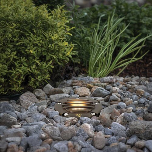 4.75" Savannah Landscape Well Light with Gravel Guard, Antique Bronze