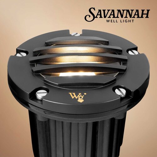 4.75" Savannah Landscape Well Light with Gravel Guard, Black